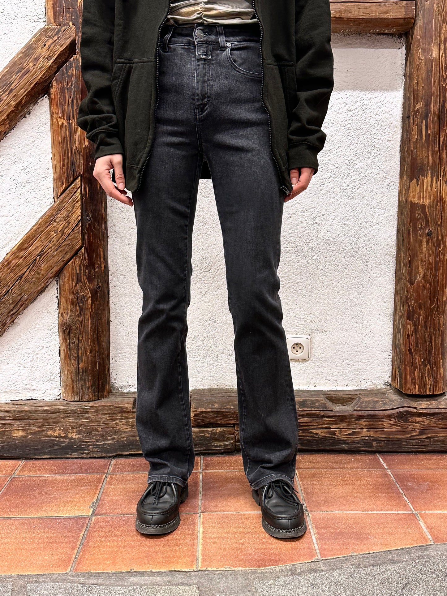 CLOSED black stretch denim handmade in Italy Milan