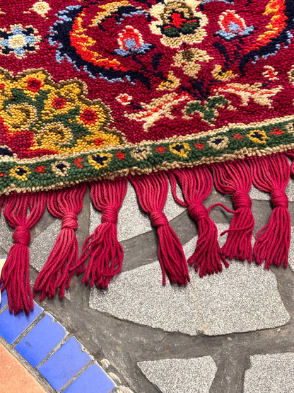 Vintage big pile rug with tassel