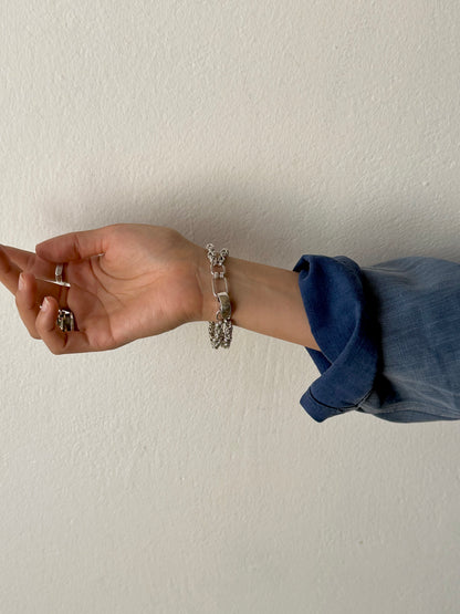 Byzantine Onyx double chain bracelet