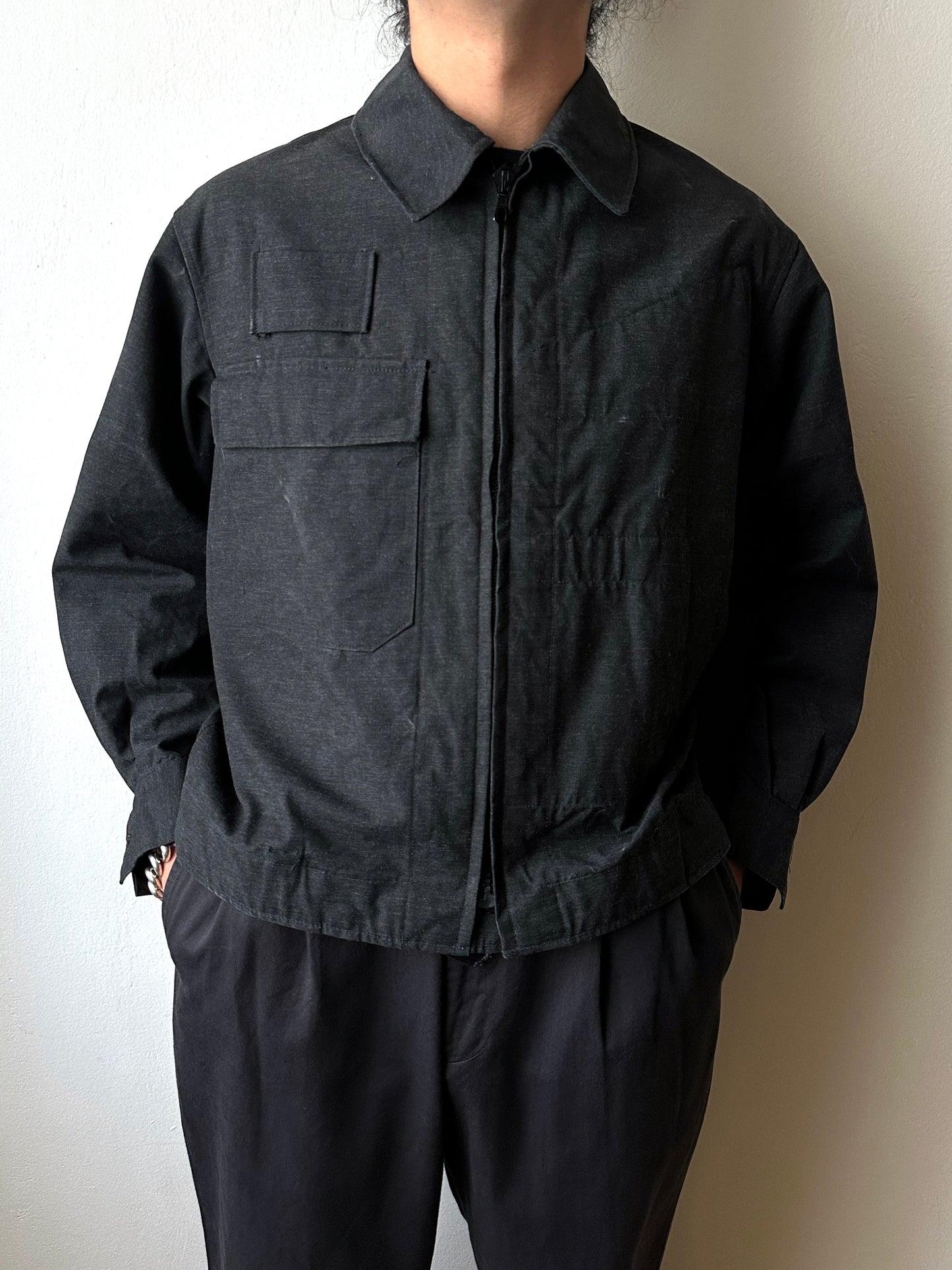 Czechoslovak Tank Crew Jacket 1980's Czechoslovakia チェコスロバキア Army Military ミリタリー チェコ軍 ユーロミリタリー ヨーロッパミリタリー Black 黒 タンカース ジャケット 80年代 Toto Praha Vintage clothing store shop Antique shop Prague ヴィンテージ古着屋 プラハ totototrip ユーロ古着 ヨーロッパ古着 