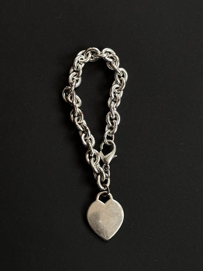 silver plated heat tag necklace & bracelet set