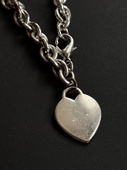 silver plated heat tag necklace & bracelet set