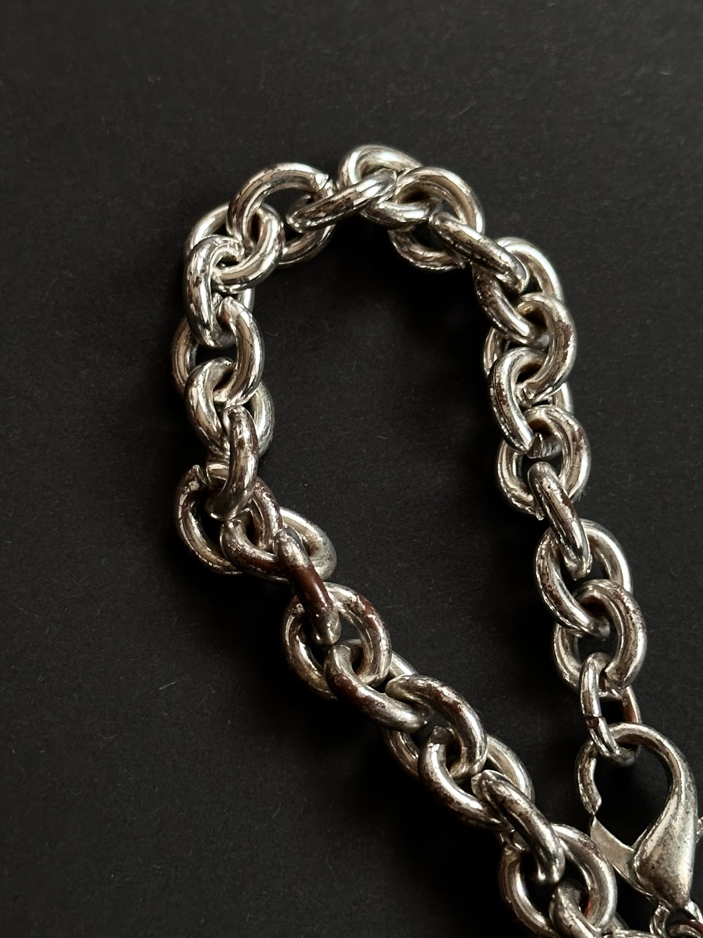 silver plated heat tag necklace & bracelet set