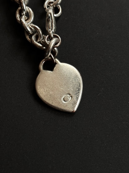 silver plated heat tag necklace & bracelet set