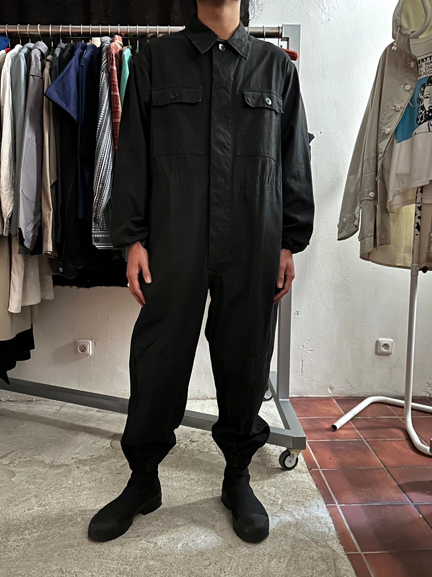 Vintage East German military black jumpsuit