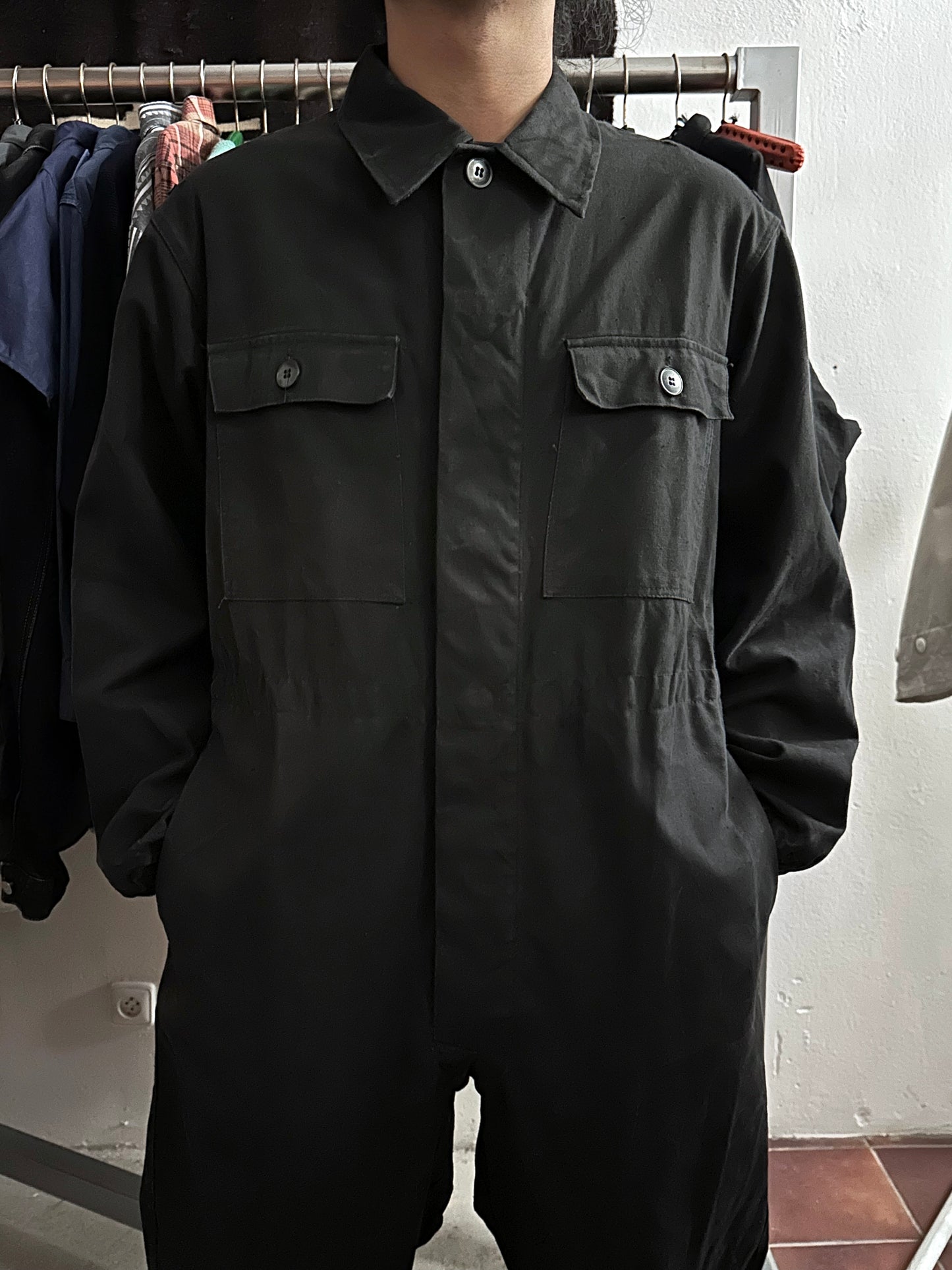 Vintage East German military black jumpsuit