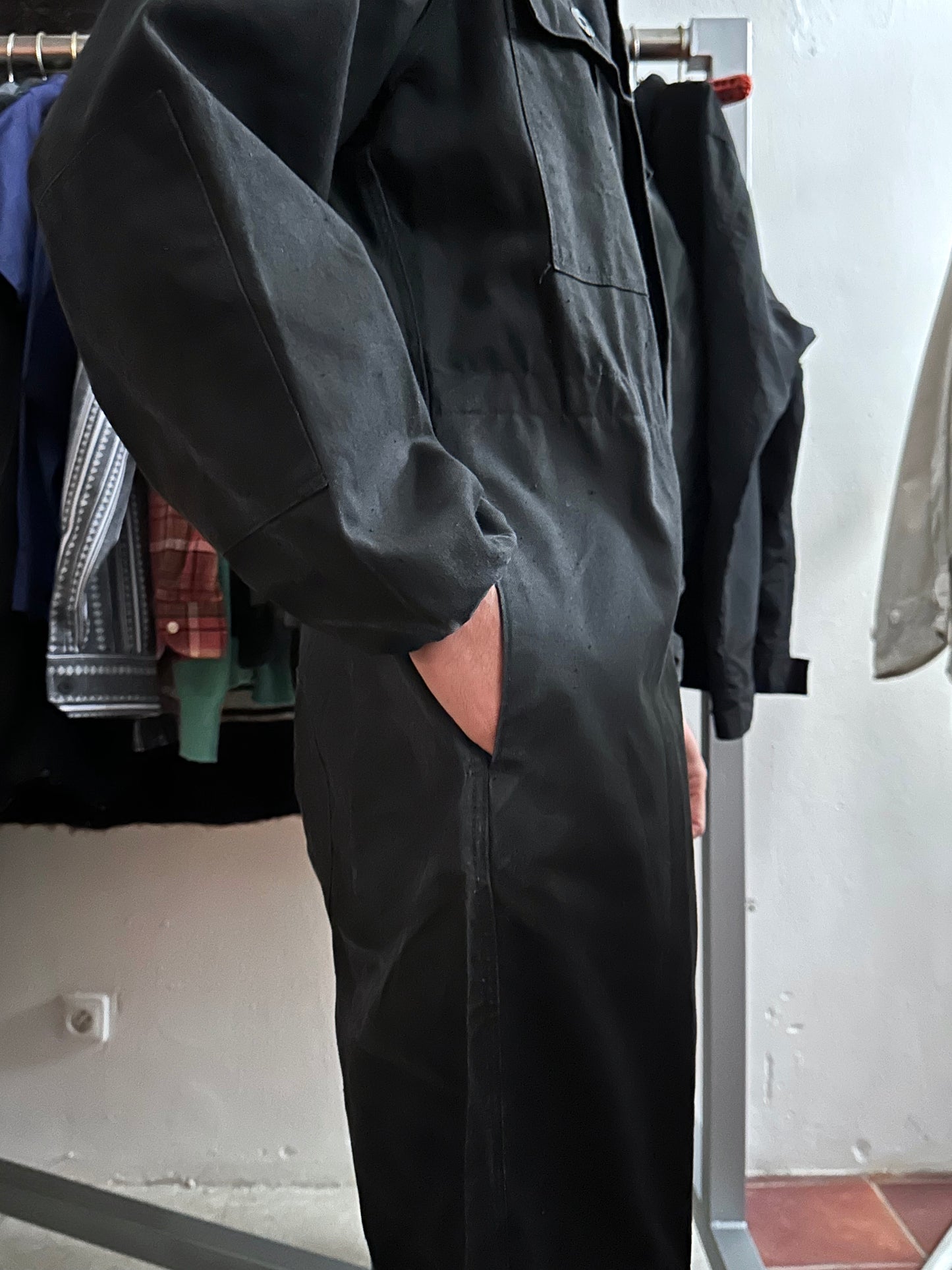 Vintage East German military black jumpsuit