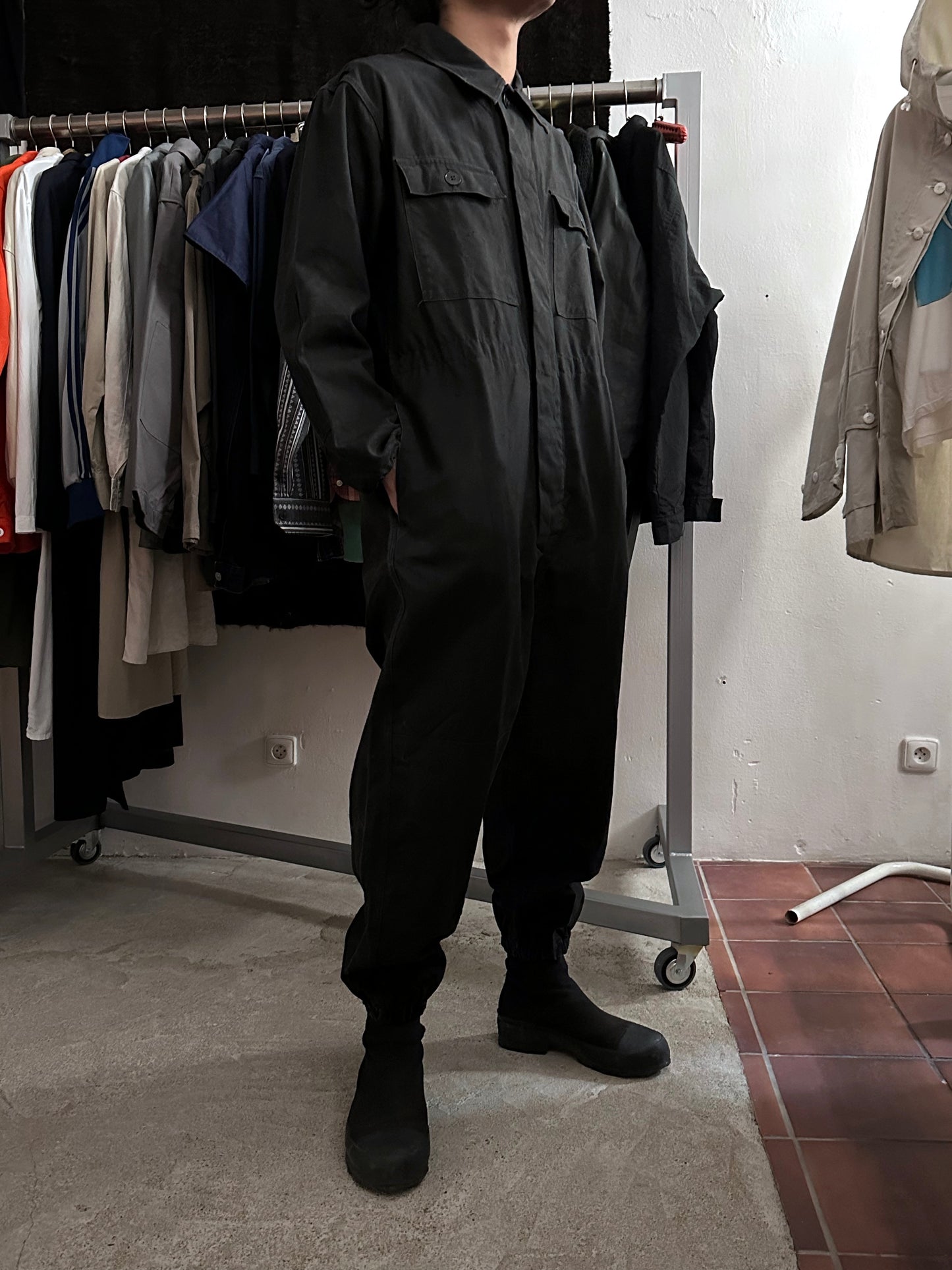 Vintage East German military black jumpsuit