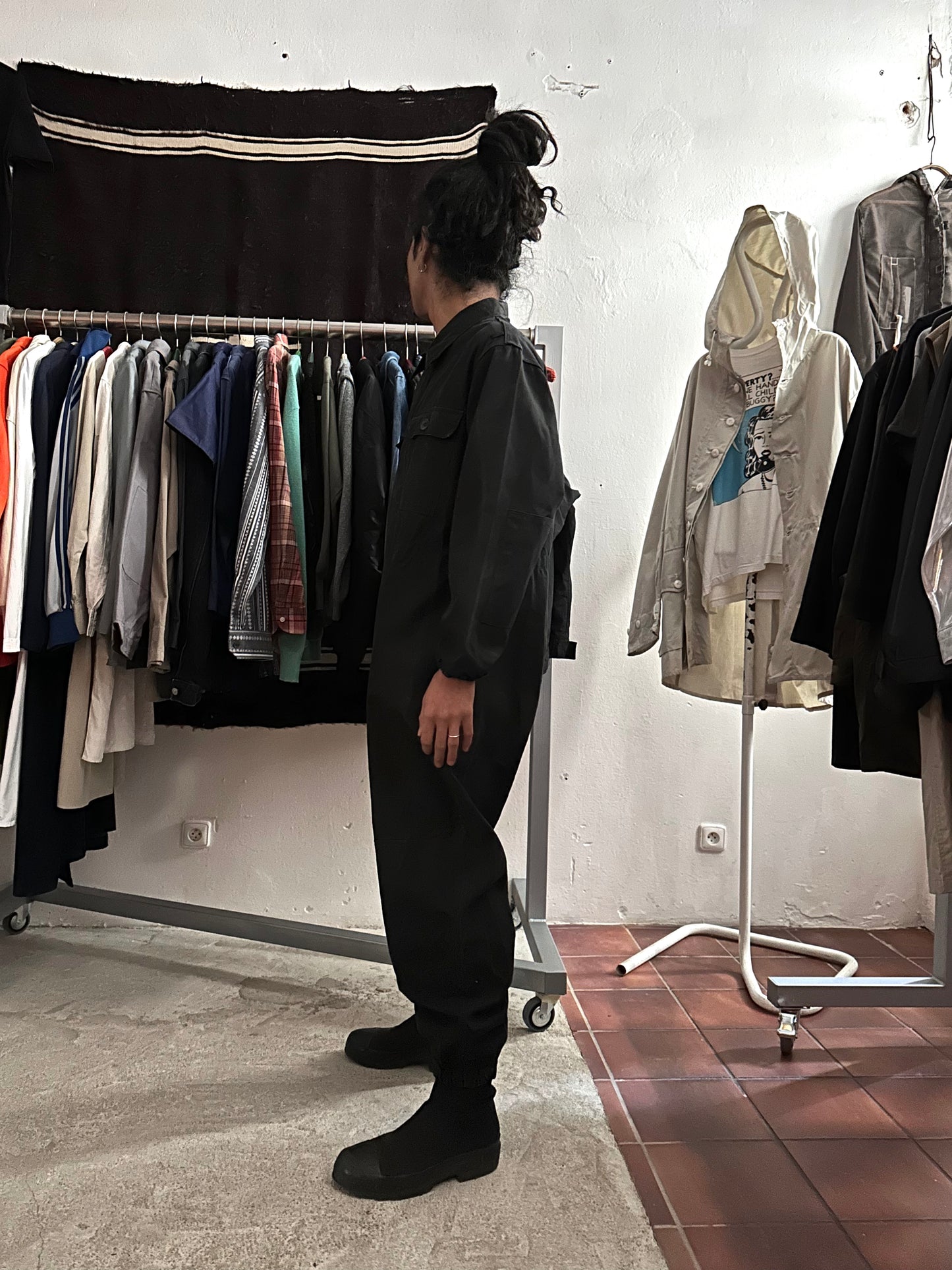 Vintage East German military black jumpsuit