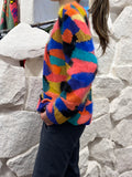 French angora patchwork cardigan