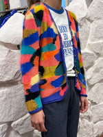 French angora patchwork cardigan