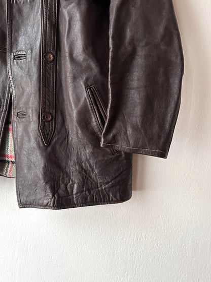 60's Le Corbusier French Leather work jacket  double breasted  ダブル レザー Vintage ヴィンテージ Toto Vintage clothing store Praha Prague Antique shop アンティークショップ 古着屋 プラハ フレンチ ワークジャケット ユーロワーク 