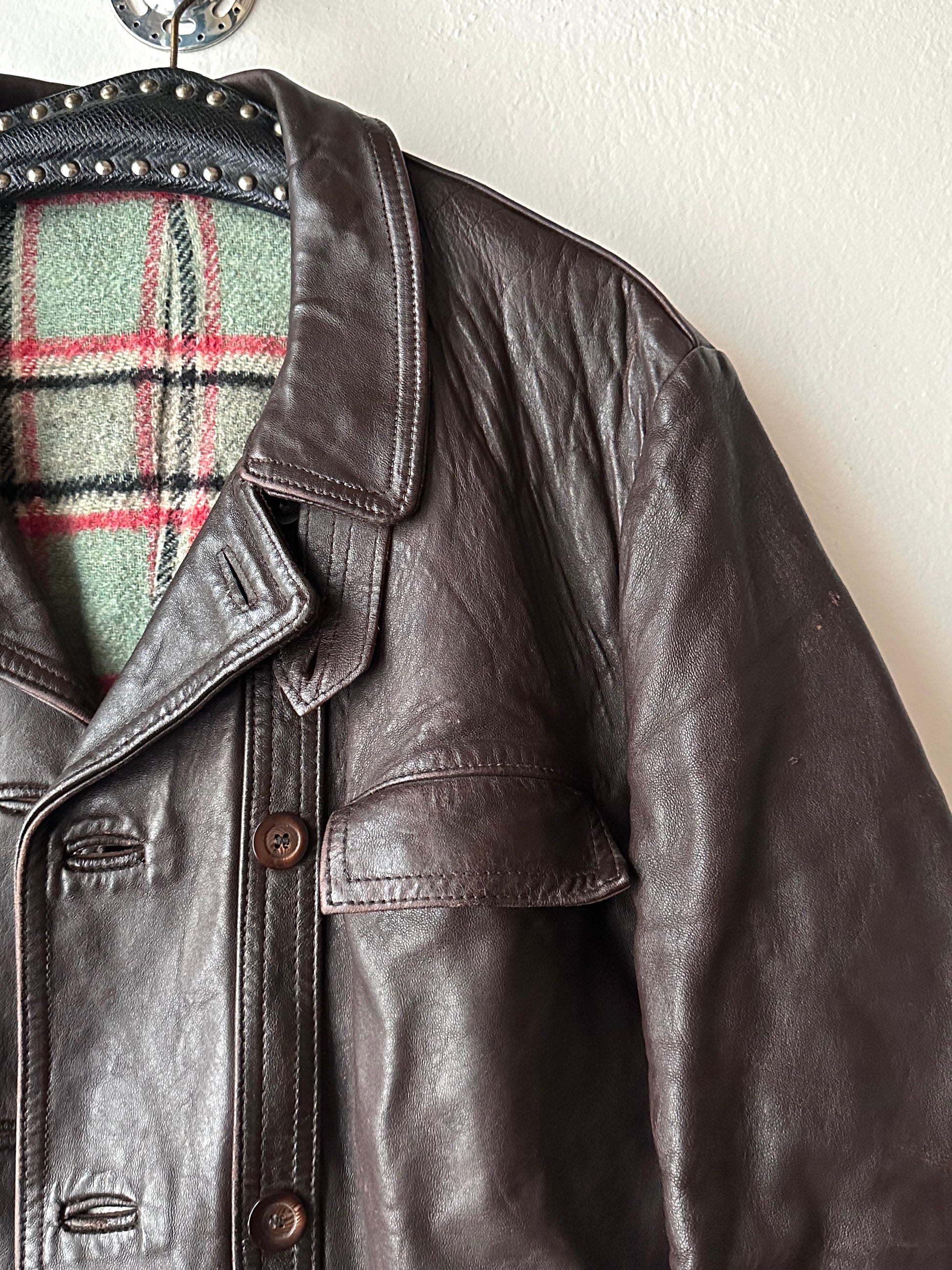 60's Le Corbusier French Leather work jacket  double breasted  ダブル レザー Vintage ヴィンテージ Toto Vintage clothing store Praha Prague Antique shop アンティークショップ 古着屋 プラハ フレンチ ワークジャケット ユーロワーク 