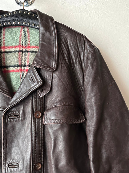 60's Le Corbusier French Leather work jacket  double breasted  ダブル レザー Vintage ヴィンテージ Toto Vintage clothing store Praha Prague Antique shop アンティークショップ 古着屋 プラハ フレンチ ワークジャケット ユーロワーク 