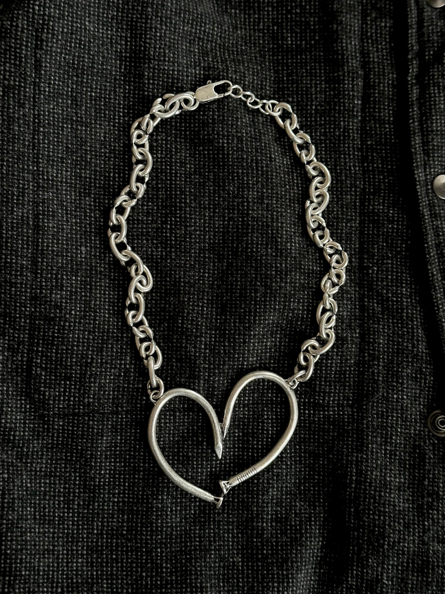 France vintage metal nails necklace