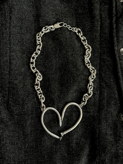 France vintage metal nails necklace