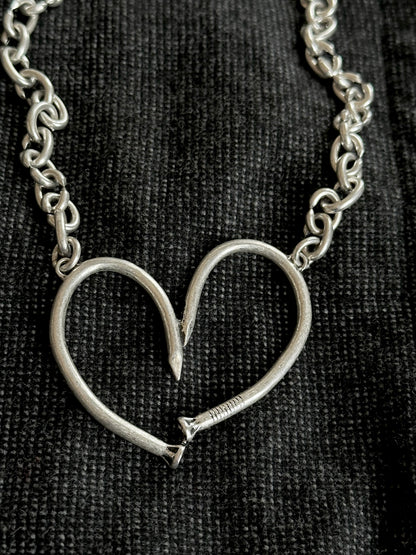 France vintage metal nails necklace