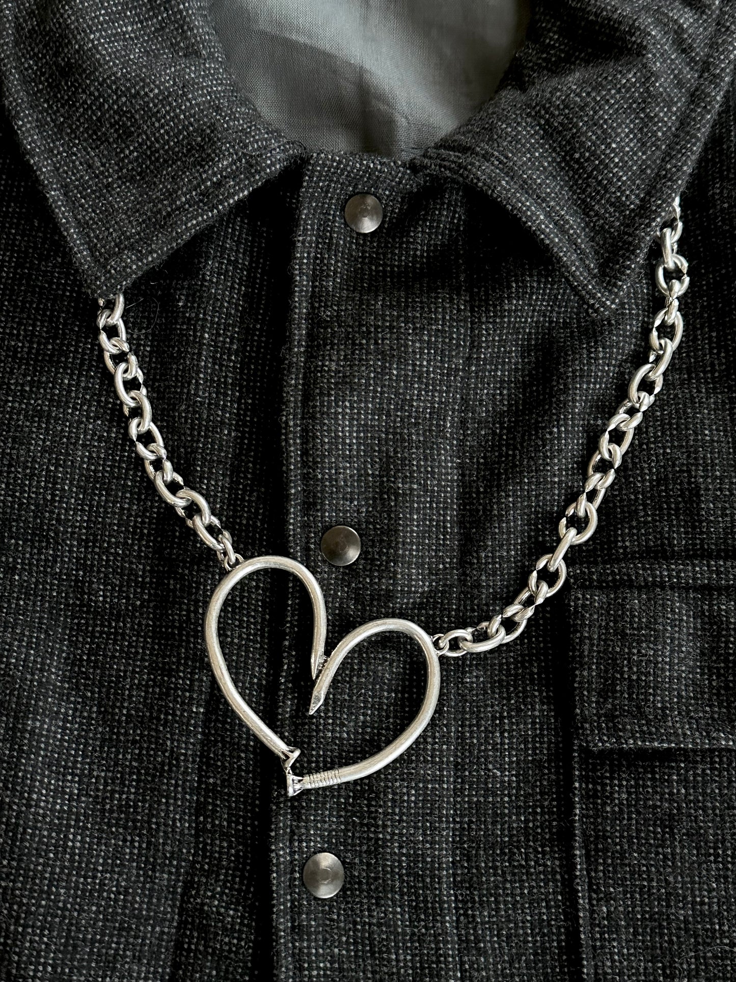 France vintage metal nails necklace