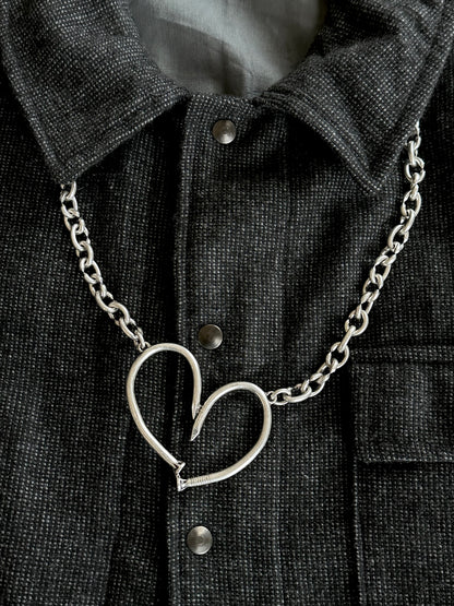 France vintage metal nails necklace