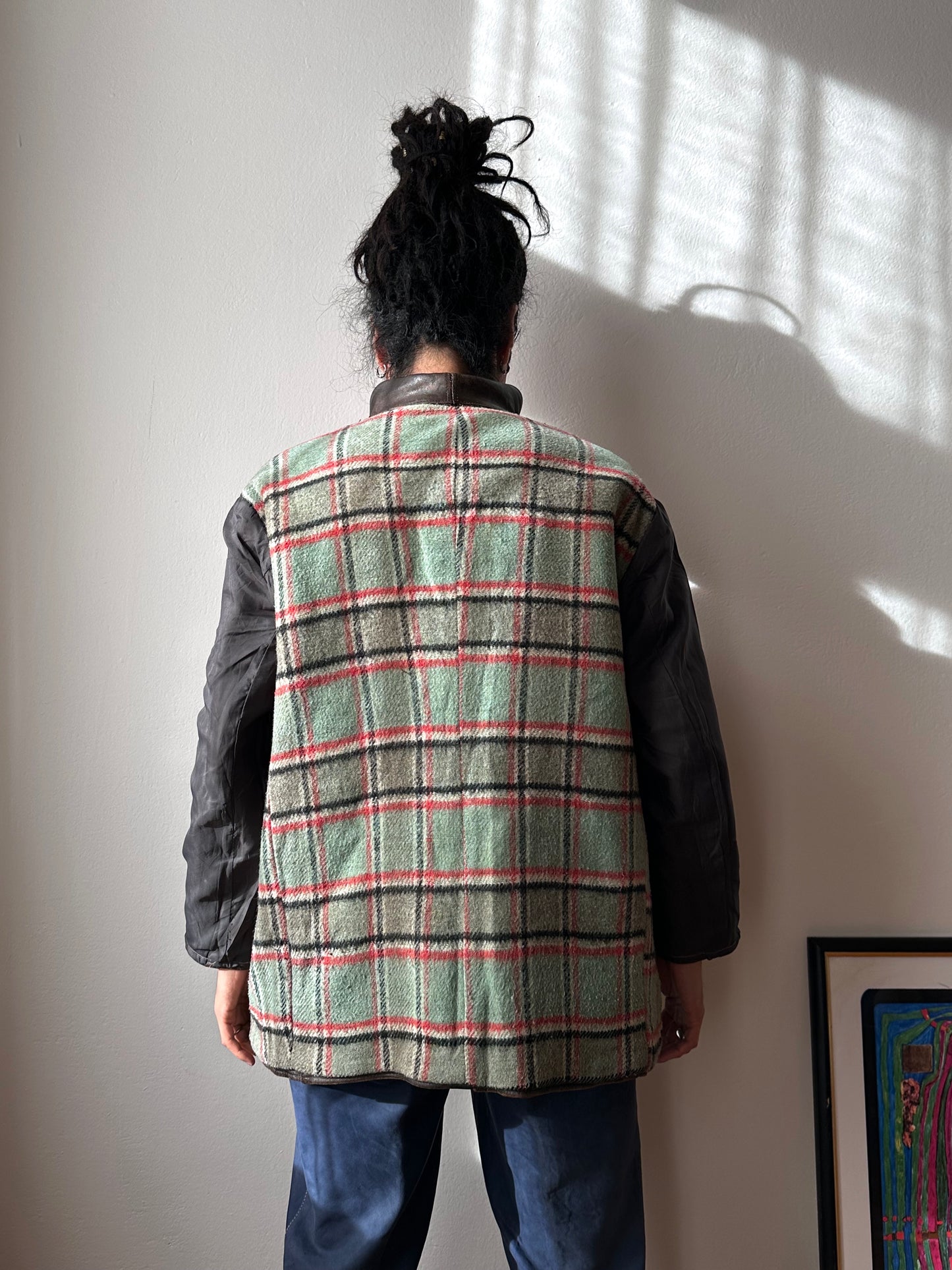 60's Le Corbusier French Leather work jacket  double breasted  ダブル レザー Vintage ヴィンテージ Toto Vintage clothing store Praha Prague Antique shop アンティークショップ 古着屋 プラハ フレンチ ワークジャケット ユーロワーク 