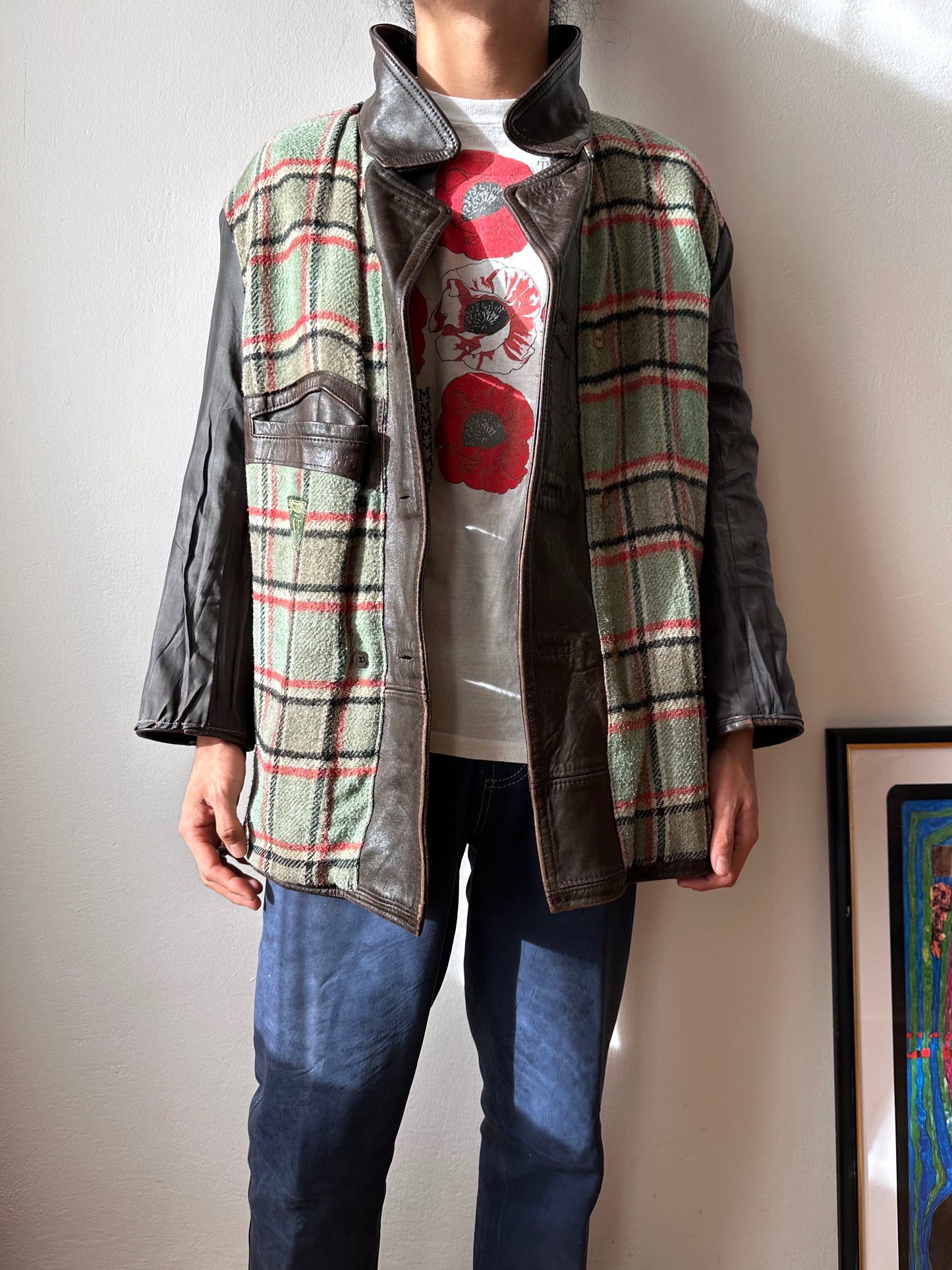 60's Le Corbusier French Leather work jacket  double breasted  ダブル レザー Vintage ヴィンテージ Toto Vintage clothing store Praha Prague Antique shop アンティークショップ 古着屋 プラハ フレンチ ワークジャケット ユーロワーク 