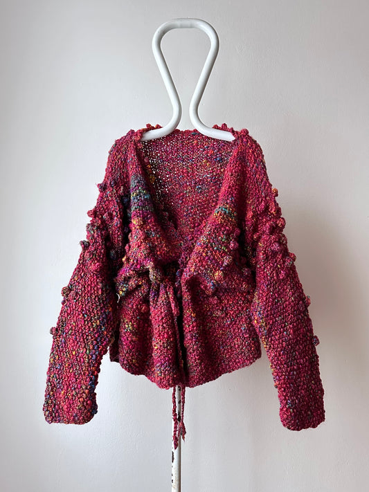 heavy knit haori with waist code