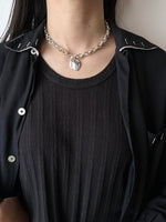 silver plated heat tag necklace & bracelet set