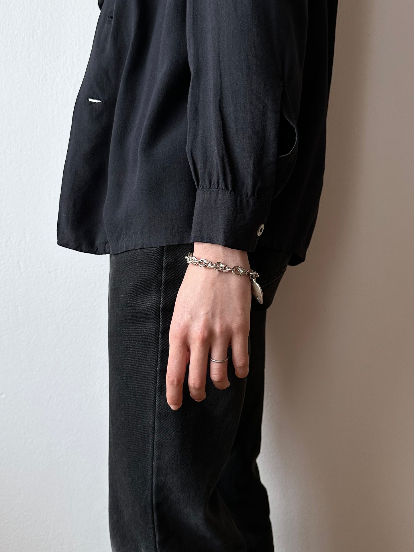 silver plated heat tag necklace & bracelet set