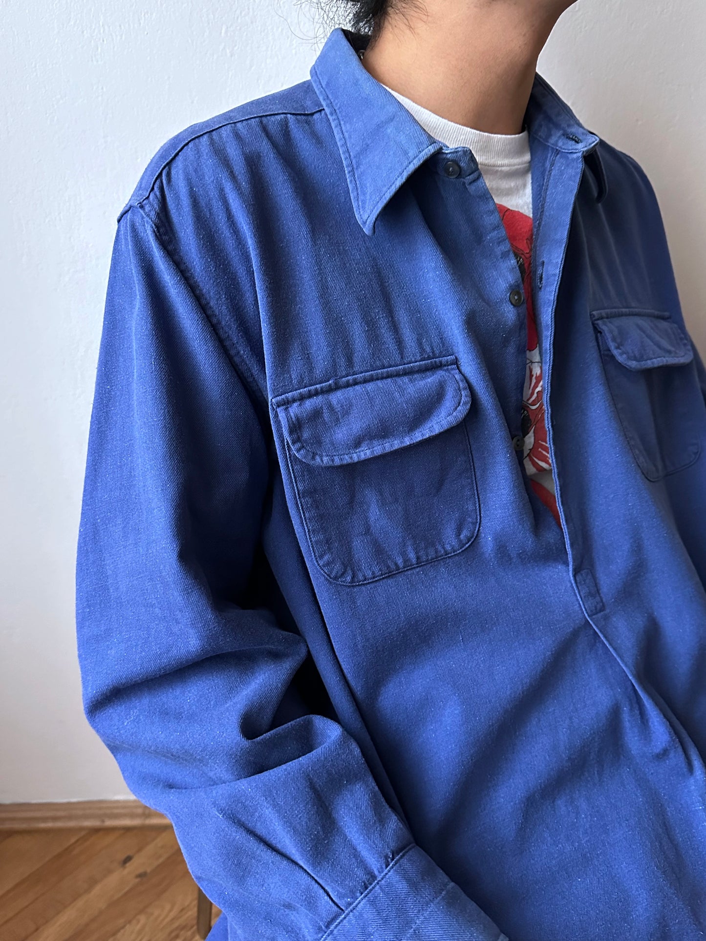 Vintage French cotton work shirt