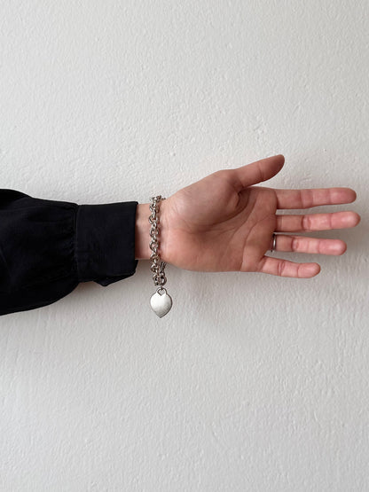 silver plated heat tag necklace & bracelet set