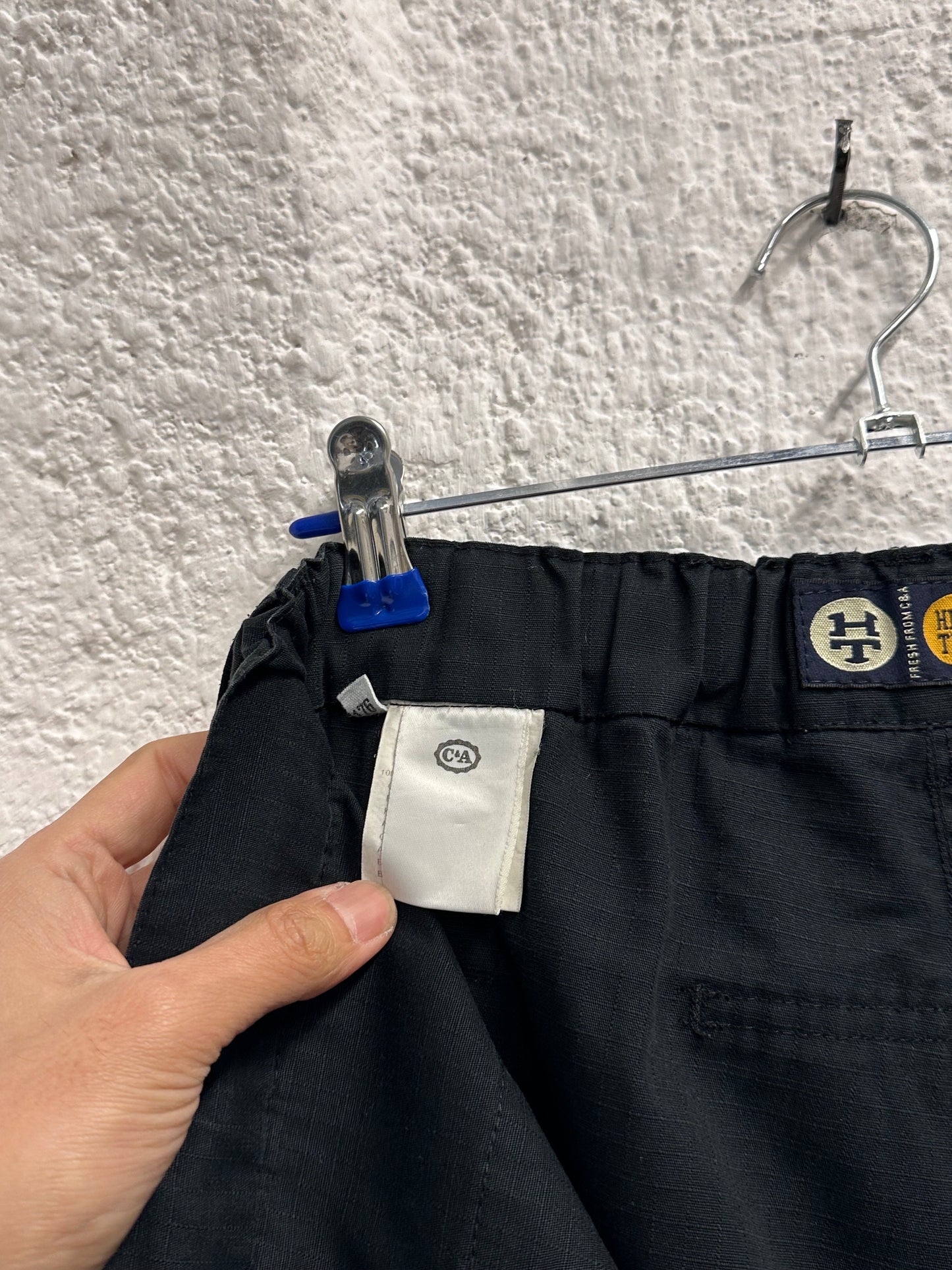 Early 00s Black Cotton Rip-stop trousers - ~w32