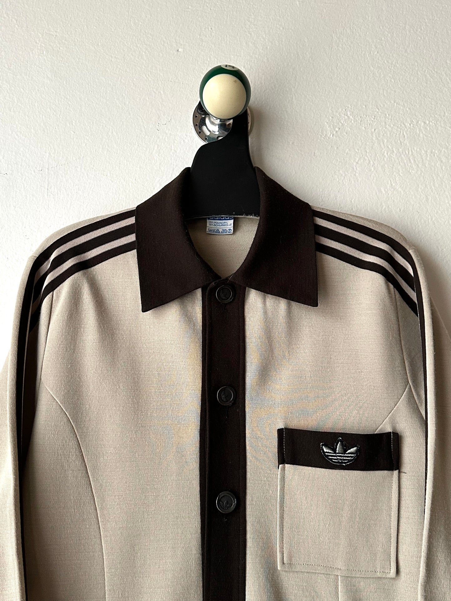 1970's Adidas Schwahn jacket West-Germany 70年代 アディダス Jersey 西ドイツ製 Brown 茶色 Rare レア ジャージ Vintage ヴィンテージ古着屋 プラハ ユーロ古着 ヨーロッパ古着 Toto Praha Vintage clothing store shop Antique shop Prague totototrip showroom ショールーム 