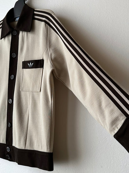 1970's Adidas Schwahn jacket West-Germany 70年代 アディダス Jersey 西ドイツ製 Brown 茶色 Rare レア ジャージ Vintage ヴィンテージ古着屋 プラハ ユーロ古着 ヨーロッパ古着 Toto Praha Vintage clothing store shop Antique shop Prague totototrip showroom ショールーム 