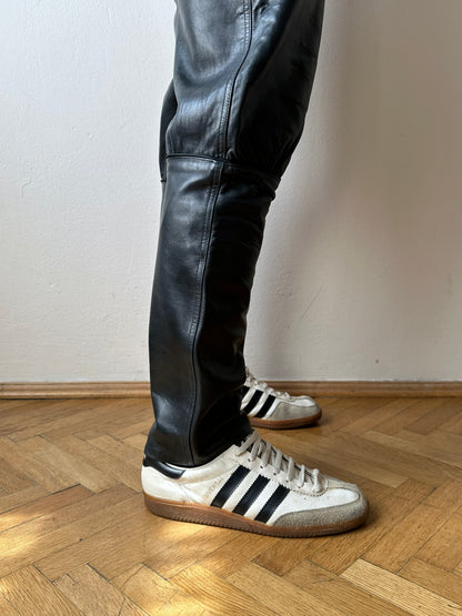 Grey Leather Trousers - w27