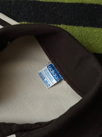 1970's Adidas Schwahn jacket West-Germany 70年代 アディダス Jersey 西ドイツ製 Brown 茶色 Rare レア ジャージ Vintage ヴィンテージ古着屋 プラハ ユーロ古着 ヨーロッパ古着 Toto Praha Vintage clothing store shop Antique shop Prague totototrip showroom ショールーム 