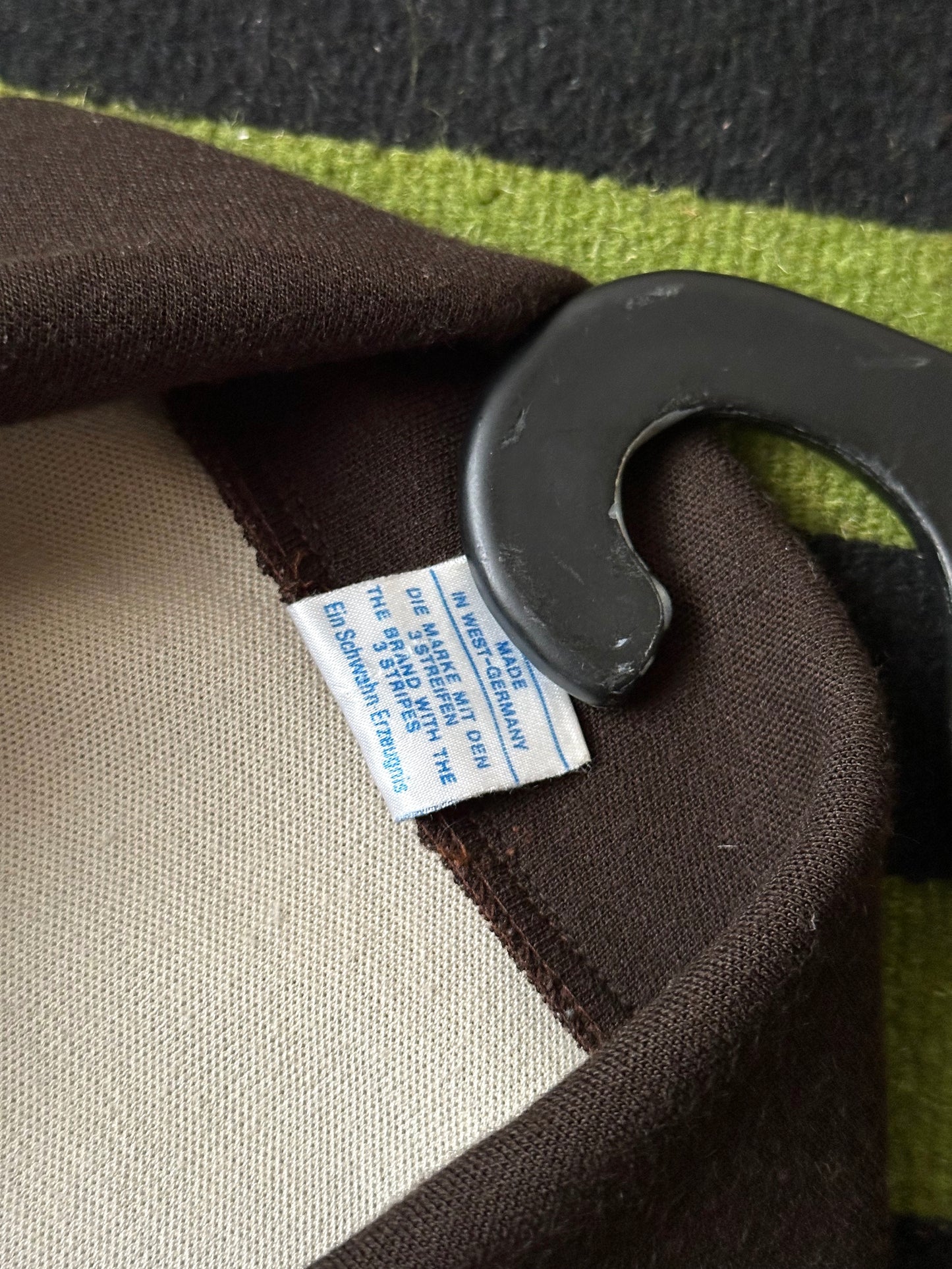 1970's Adidas Schwahn jacket West-Germany 70年代 アディダス Jersey 西ドイツ製 Brown 茶色 Rare レア ジャージ Vintage ヴィンテージ古着屋 プラハ ユーロ古着 ヨーロッパ古着 Toto Praha Vintage clothing store shop Antique shop Prague totototrip showroom ショールーム 