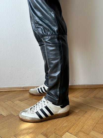 Grey Leather Trousers - w27
