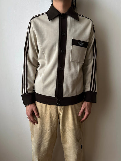 1970's Adidas Schwahn jacket West-Germany 70年代 アディダス Jersey 西ドイツ製 Brown 茶色 Rare レア ジャージ Vintage ヴィンテージ古着屋 プラハ ユーロ古着 ヨーロッパ古着 Toto Praha Vintage clothing store shop Antique shop Prague totototrip showroom ショールーム 