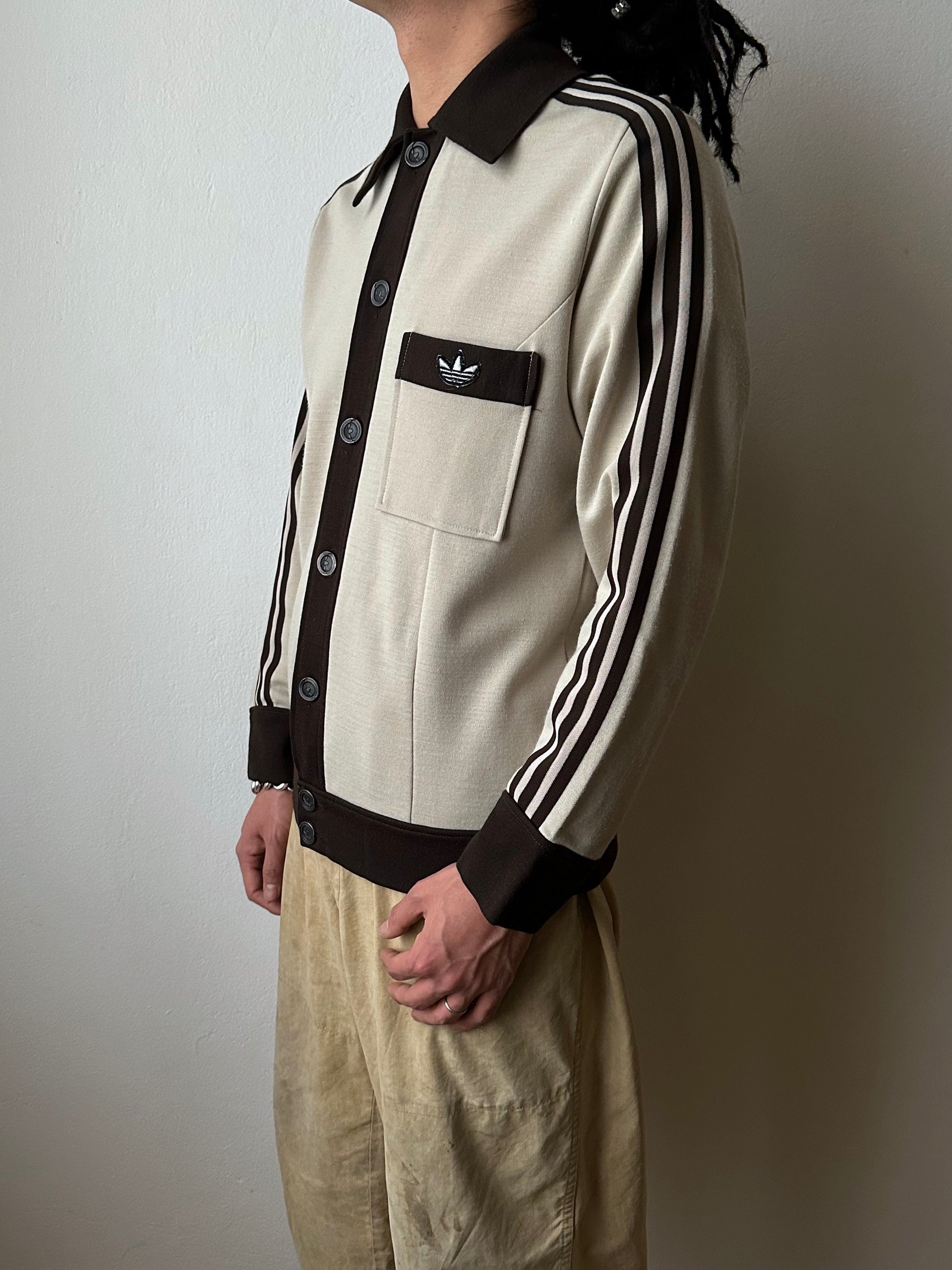 1970's Adidas Schwahn jacket West-Germany 70年代 アディダス Jersey 西ドイツ製 Brown 茶色 Rare レア ジャージ Vintage ヴィンテージ古着屋 プラハ ユーロ古着 ヨーロッパ古着 Toto Praha Vintage clothing store shop Antique shop Prague totototrip showroom ショールーム 
