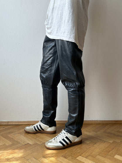 Grey Leather Trousers - w27