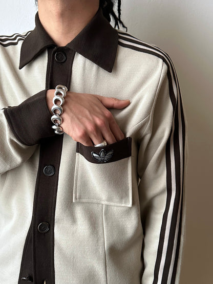 1970's Adidas Schwahn jacket West-Germany 70年代 アディダス Jersey 西ドイツ製 Brown 茶色 Rare レア ジャージ Vintage ヴィンテージ古着屋 プラハ ユーロ古着 ヨーロッパ古着 Toto Praha Vintage clothing store shop Antique shop Prague totototrip showroom ショールーム 