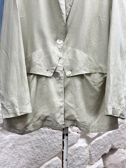 90s linen jacket with design pocket