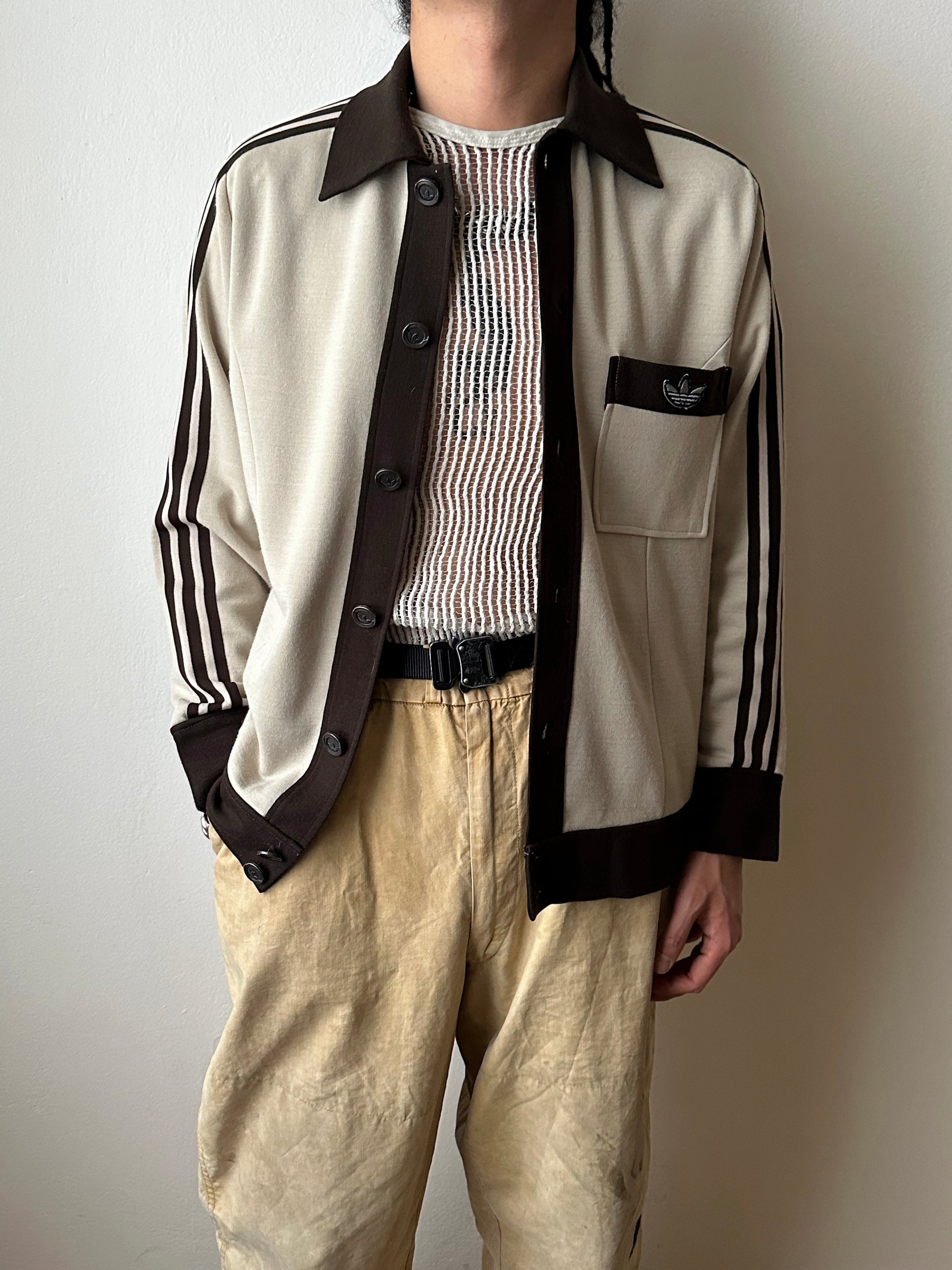 1970's Adidas Schwahn jacket West-Germany 70年代 アディダス Jersey 西ドイツ製 Brown 茶色 Rare レア ジャージ Vintage ヴィンテージ古着屋 プラハ ユーロ古着 ヨーロッパ古着 Toto Praha Vintage clothing store shop Antique shop Prague totototrip showroom ショールーム 