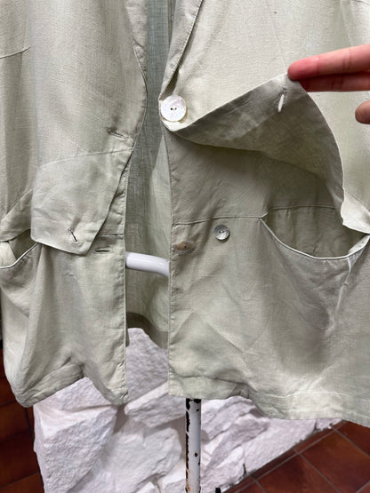 90s linen jacket with design pocket