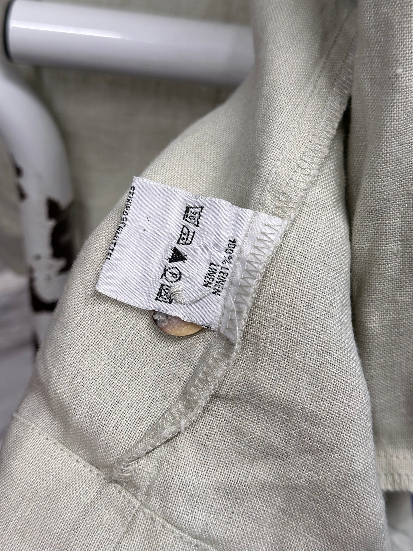 90s linen jacket with design pocket