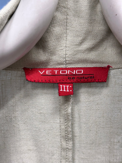 90s linen jacket with design pocket