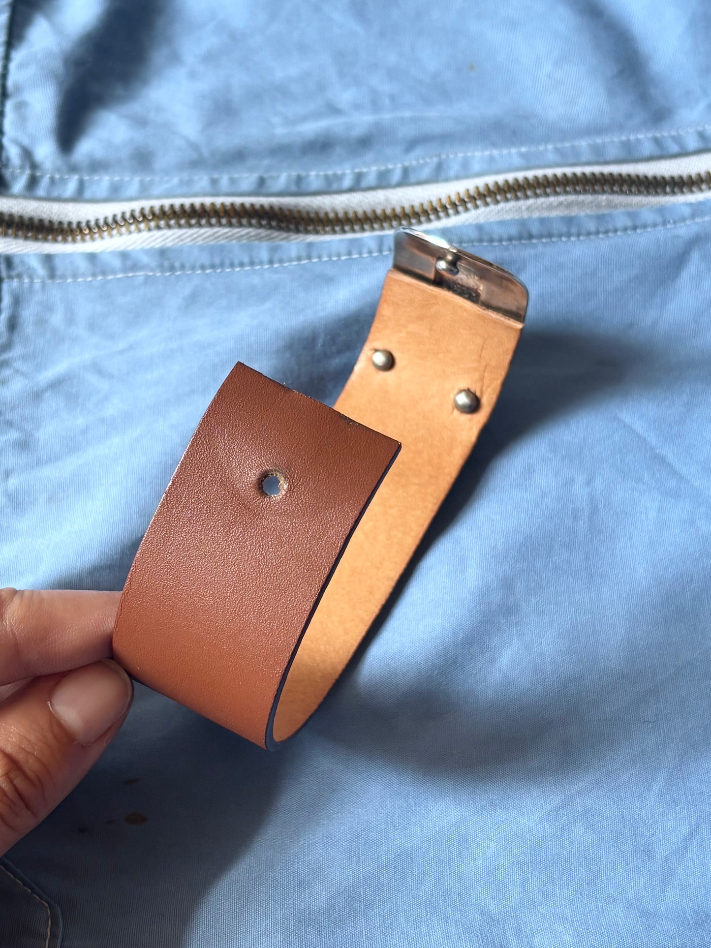 Marc Deloche silver 925 buckle leather bangle