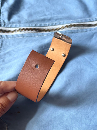 Marc Deloche silver 925 buckle leather bangle