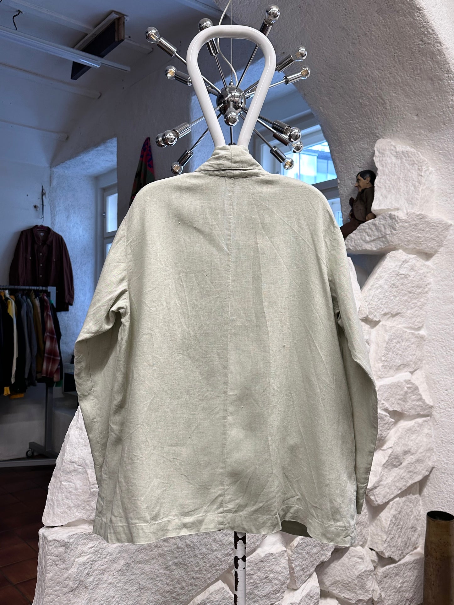 90s linen jacket with design pocket