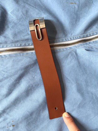 Marc Deloche silver 925 buckle leather bangle